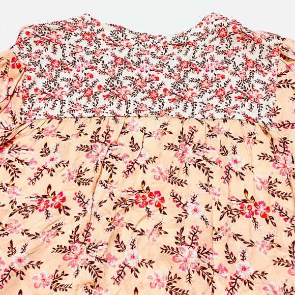 Arnhem Lily Blouse Candy Pink Multi Color Women Size 8 Flutter Bell Sleeves Top - Picture 9 of 16